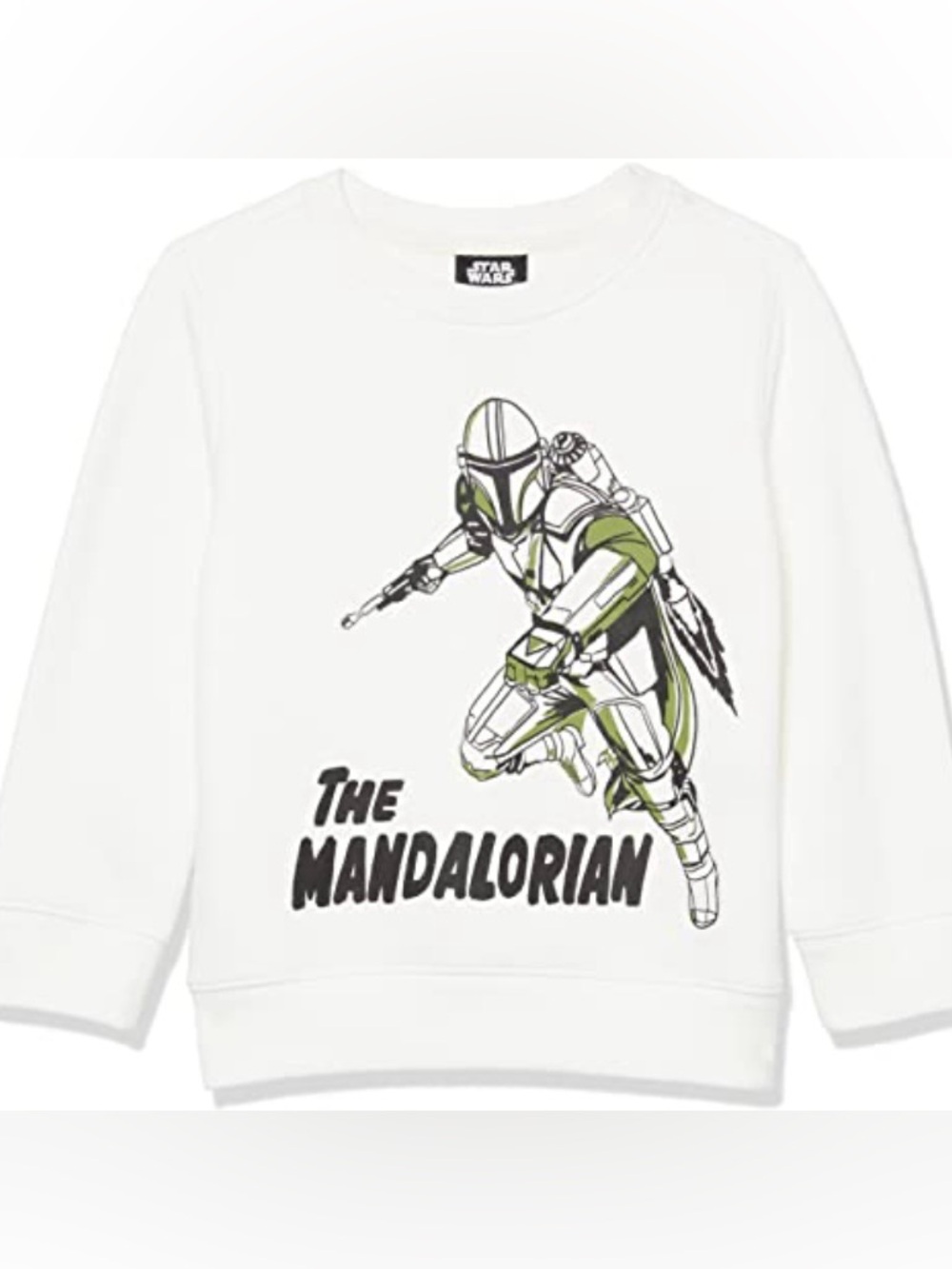 Amazon Essentials White The Mandalorian Graphic Kids Sweatshirt